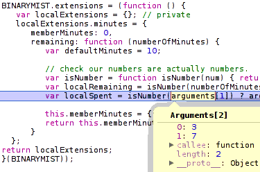 JavaScript argument's array